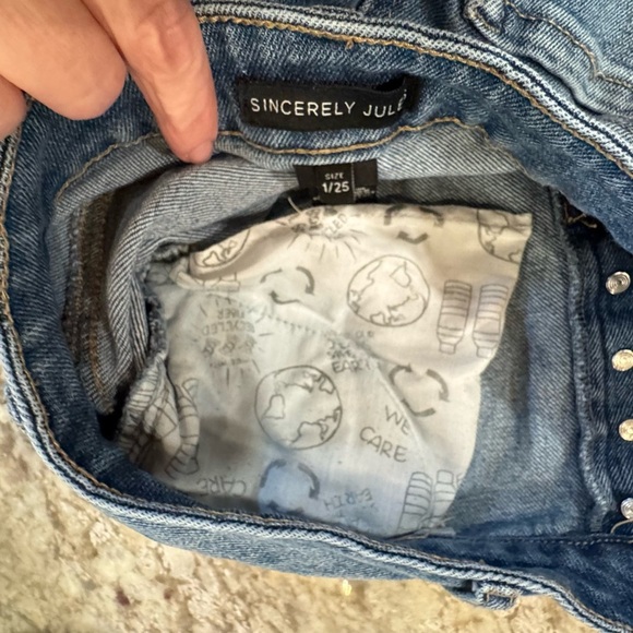 Sincerely Jules Button fly Stretchy Denim Size 1/25 D1.2 - Picture 10 of 14